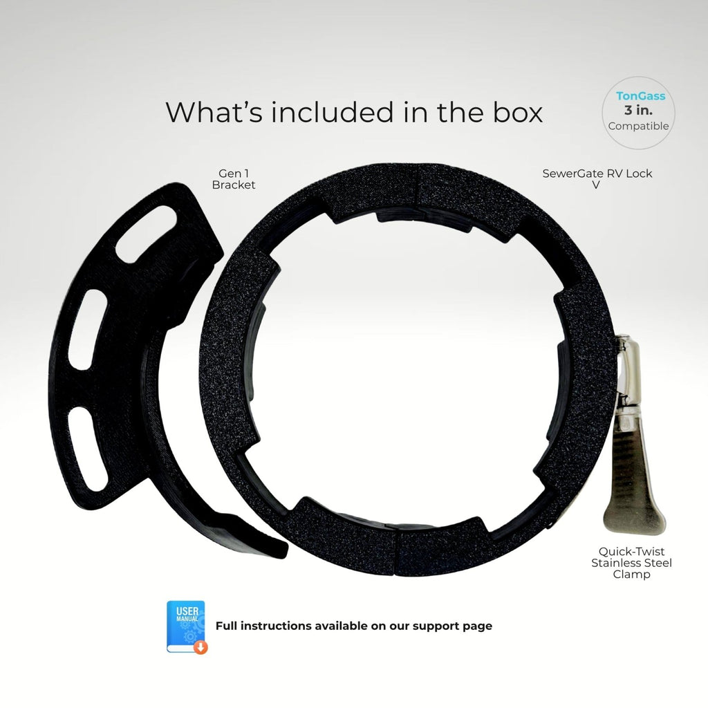 SewerGate RV Lock (TonGass 3 in. Compatible) - Innovative Gear Works