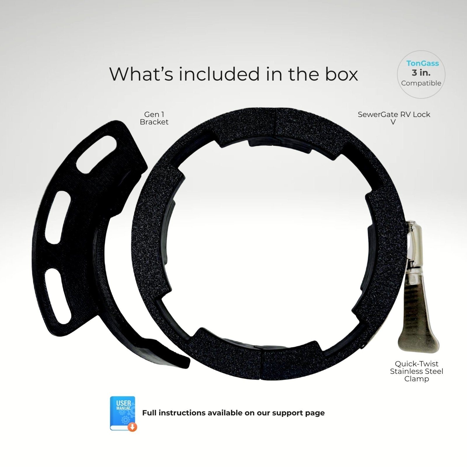 SewerGate RV Lock (TonGass 3 in. Compatible) - Innovative Gear Works