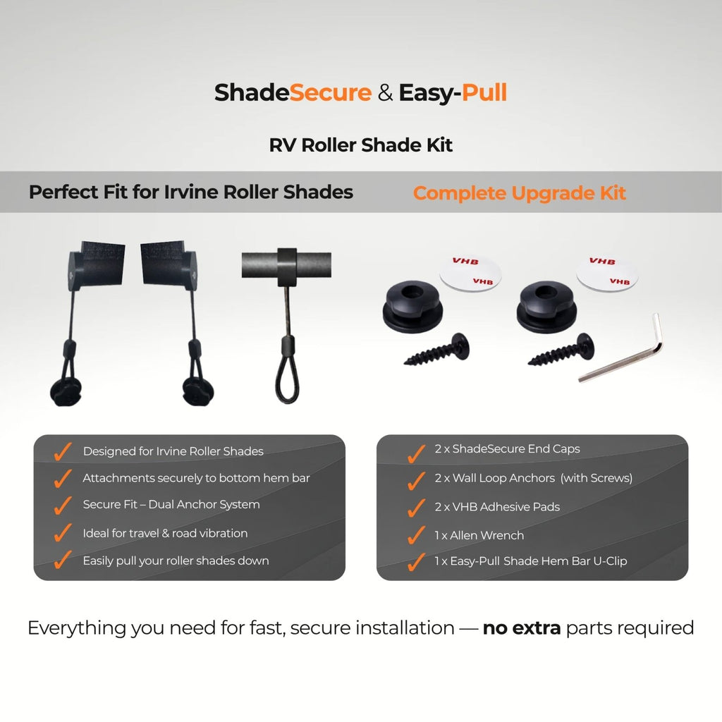 RV ShadeSecure + Easy-Pull System (Irvine Slow-Rise Compatible) - Innovative Gear Works