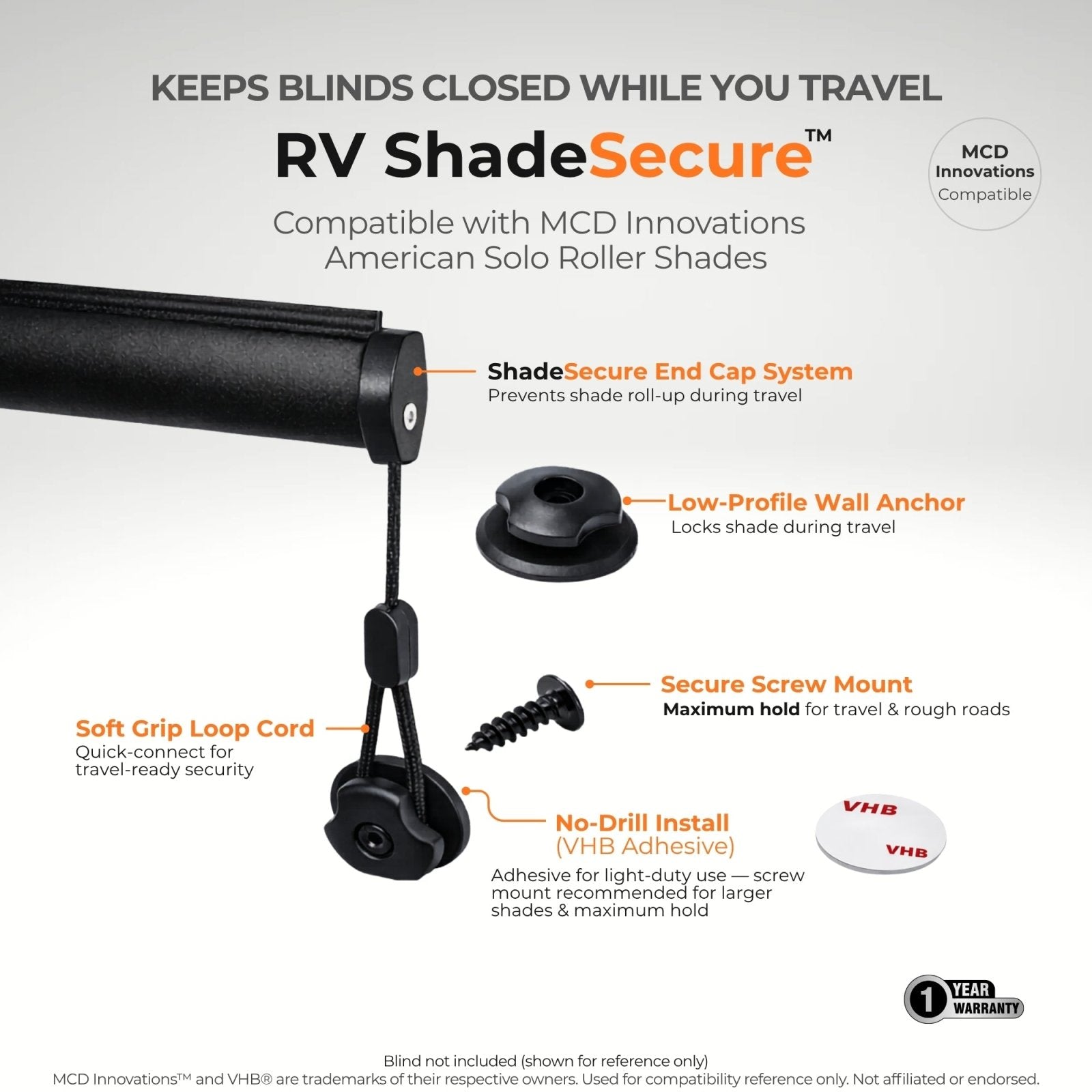 RV ShadeSecure Hold-Down System (MCD Innovations® American Solo Compatible) - Innovative Gear Works