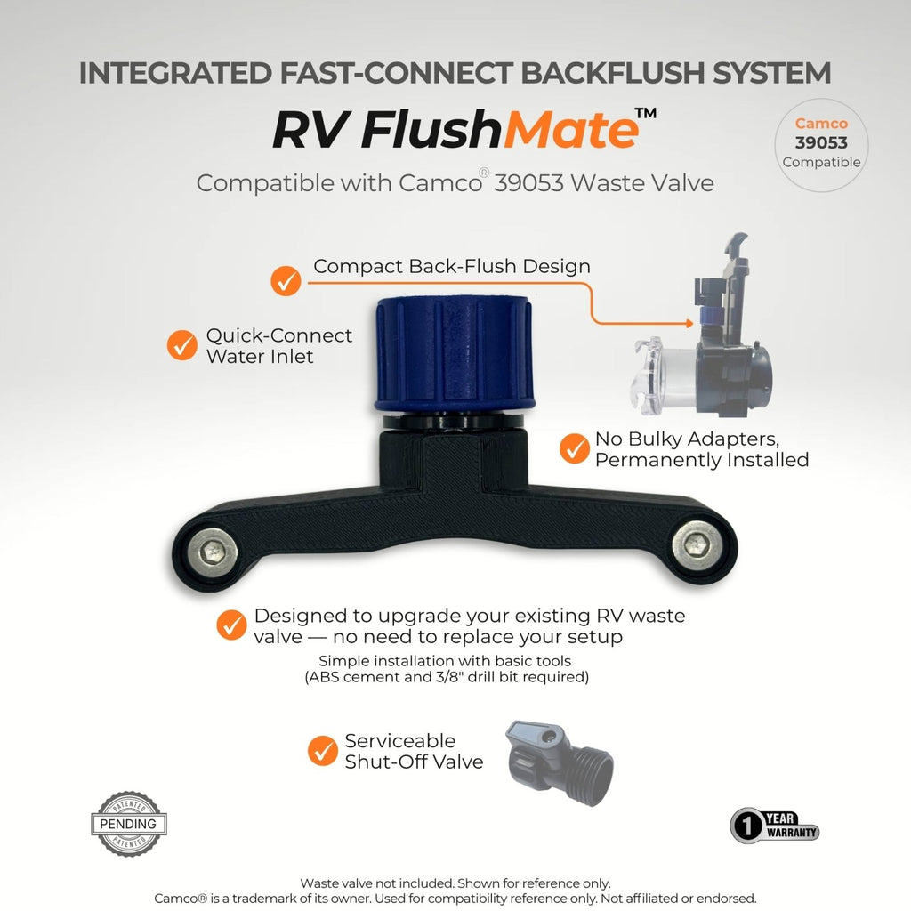 RV FlushMate DIY Back Flush System (Camco® 39053 Compatible)