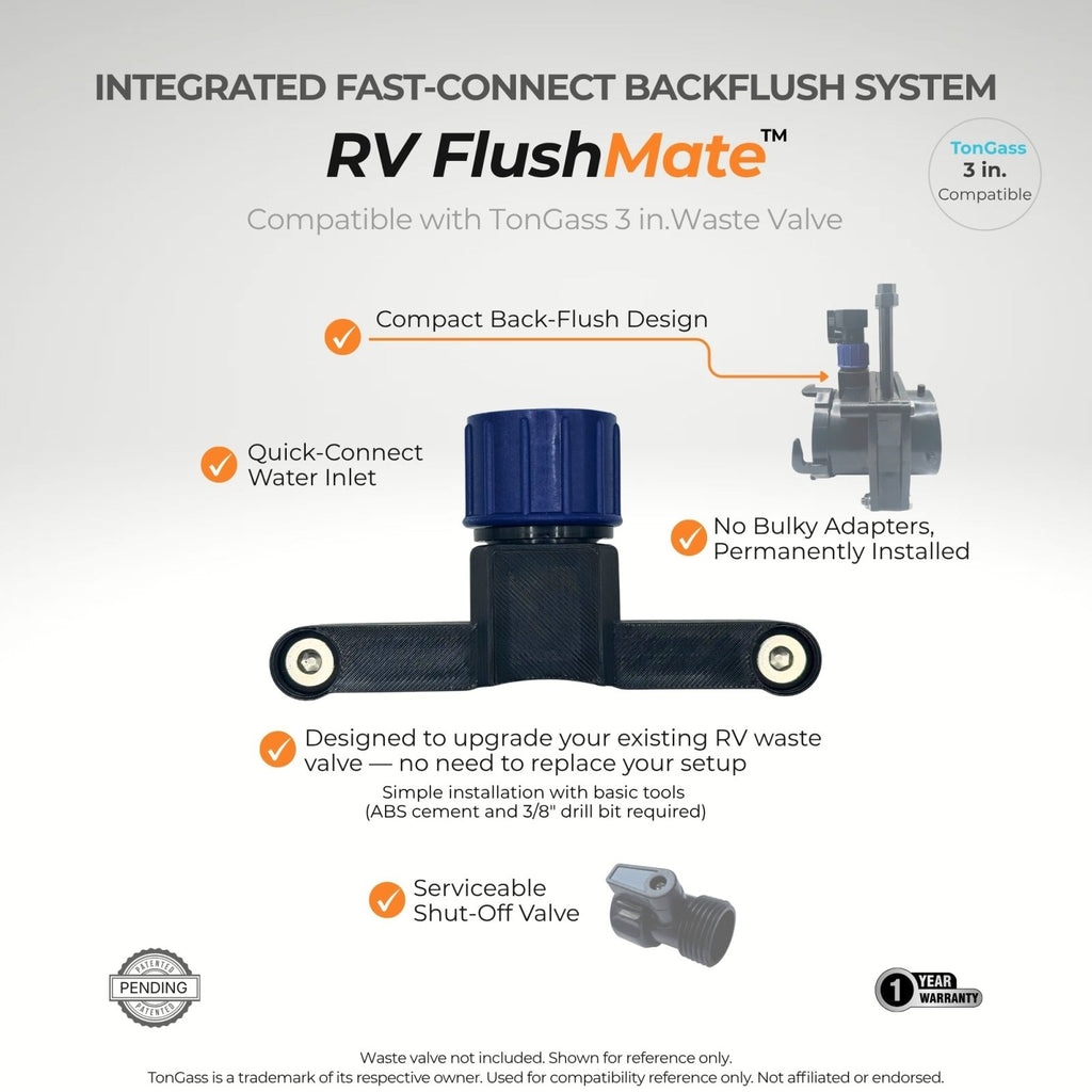 RV FlushMate DIY Back Flush System (TonGass 3 in. Compatible) - Innovative Gear Works
