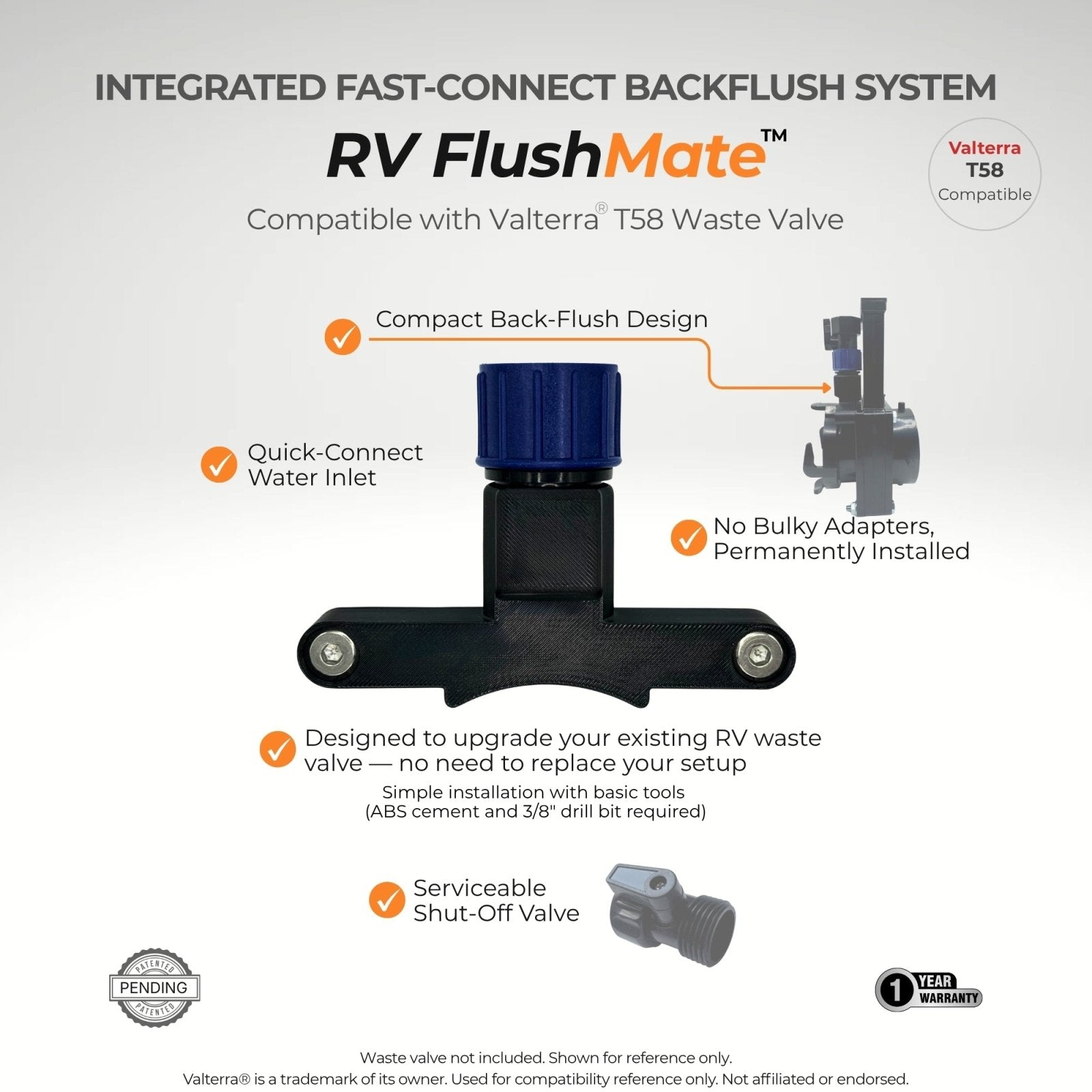 RV FlushMate DIY Back Flush System (Valterra® T58 Compatible) - Innovative Gear Works